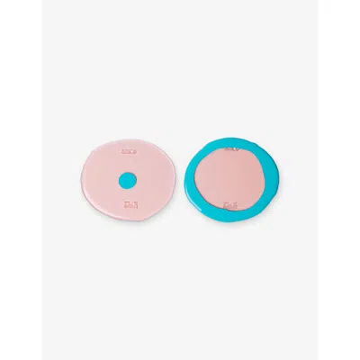 Fish Design By Gaetano Pesce Clear Ruby Turquoise Table Mates Resin Coasters Set Of Two In Pink