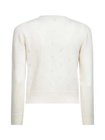 Chloé Wool And Cashmere Fitted Sweater With An Openwork Motif Clothing In Neutral