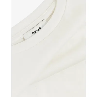 Reiss Ivory Alex Cropped Cotton-jersey T-shirt 9-13 In White