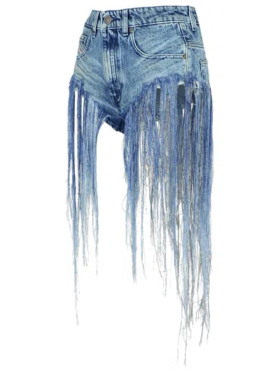 Diesel 'jizz' Light Blue Denim Shorts Women In Blue