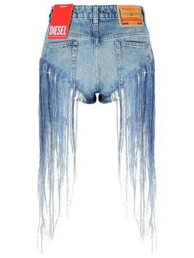 Diesel 'jizz' Light Blue Denim Shorts Women In Blue