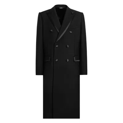 Dolce & Gabbana Unlined Double-breasted Coat In Black