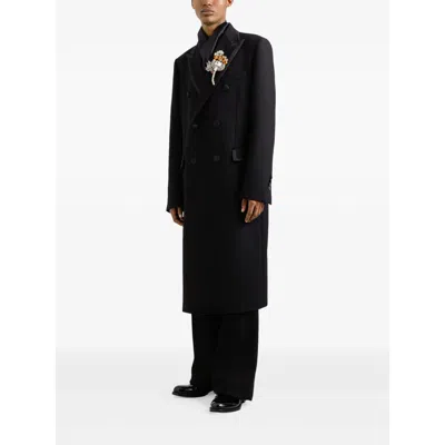 Dolce & Gabbana Unlined Double-breasted Coat In Black
