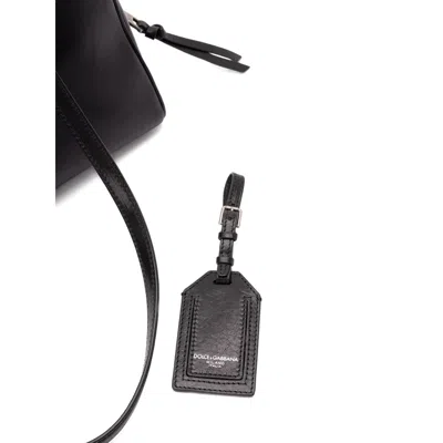 Dolce & Gabbana Calf Leather Shoulder Bag Vittoria Model In Black