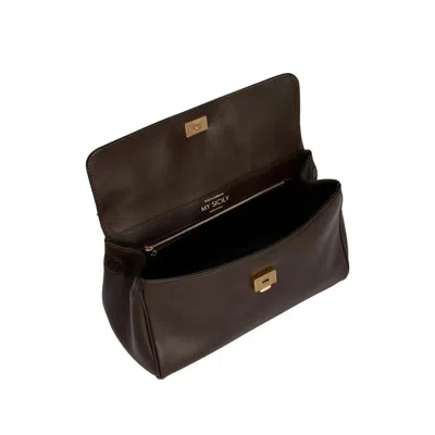 Dolce & Gabbana Women Brown Handbag With Key And Padlock Detail And Adjustable And Removable Shoulde In Brown