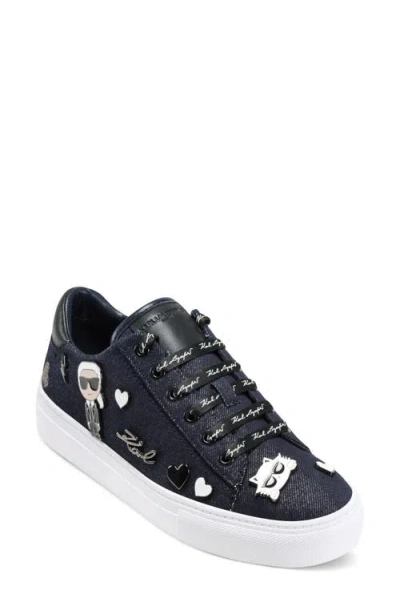 Karl Lagerfeld Women's Cate Pins Lace Up Sneakers In Black