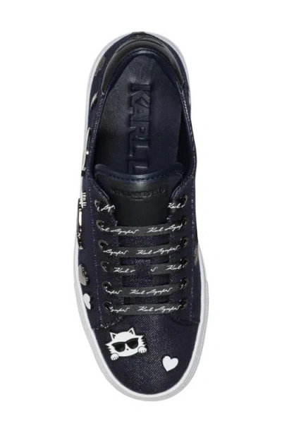 Karl Lagerfeld Women's Cate Pins Lace Up Sneakers In Black