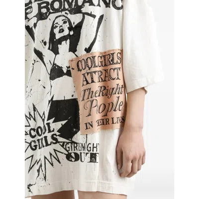 Dolce & Gabbana Women White Crew Neck T-shirt With Maxi Print On The Front In Cotton Woman In White