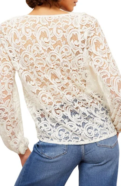 Friends Like These Long Sleeve Lace Ruffle Top In White