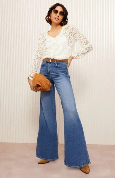 Friends Like These Long Sleeve Lace Ruffle Top In White