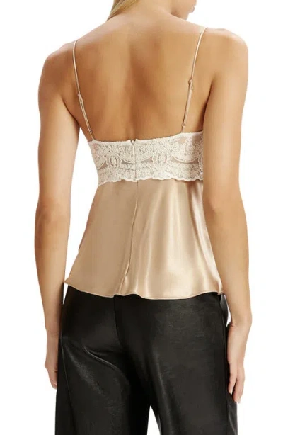 Bardot Tzariana Satin & Lace Camisole In Metallic