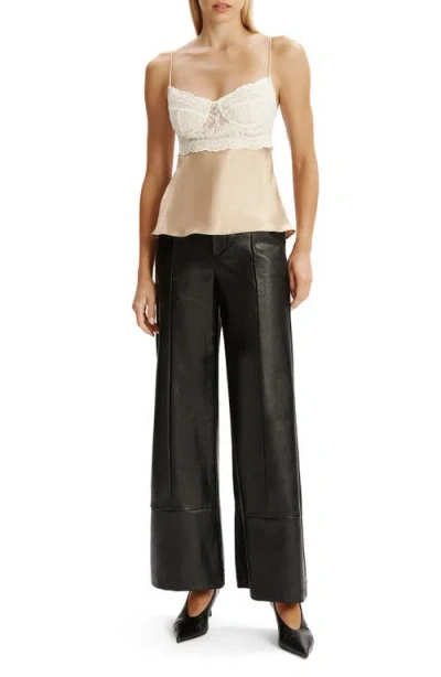 Bardot Tzariana Satin & Lace Camisole In Metallic