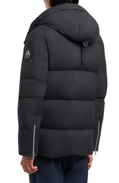 Moose Knuckles Everest 3q Quilted Down Hooded Jacket In Black