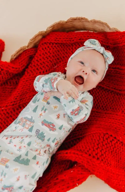 Copper Pearl Snowy Slope Knotted Gown In Multi