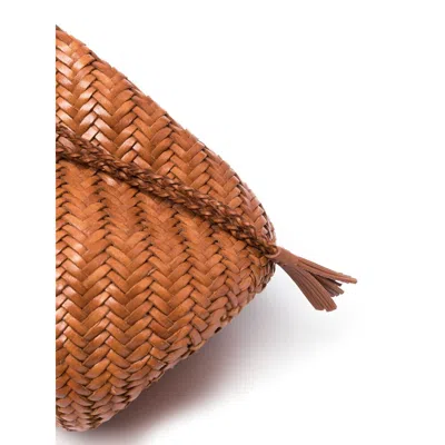 Dragon Diffusion Pompom Double Jump Bucket Bag In Brown