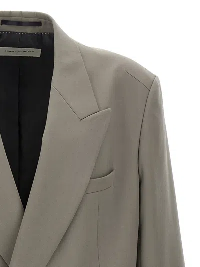 Dries Van Noten 'bishop' Blazer Featuring Notch Lapel In Gray