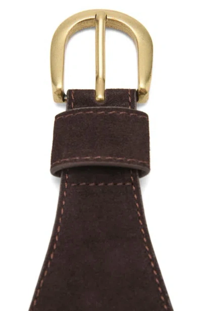 Mango Wide Suede Belt In Brown