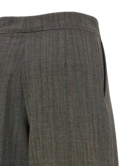 Dries Van Noten Wide Gray Wool Palazzo Pants In Gray