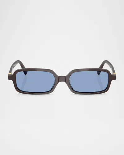 Miu Miu 11zs Rectangular Sunglasses In Blue