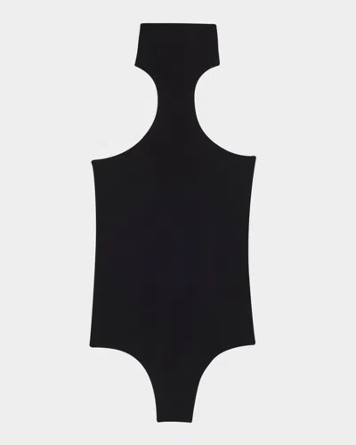 Commando Ballet Racer Turtleneck Microfiber Bodysuit In Black