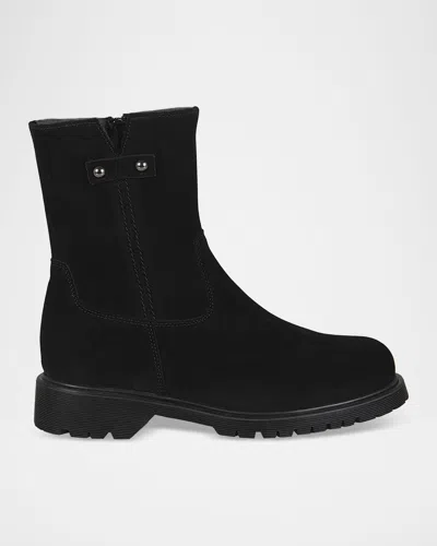 La Canadienne Hunter Genuine Shearling Lined Waterproof Boot In Black