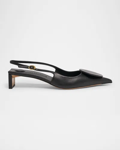 Jacquemus 45mm Les Chaussures Duelo Leather Mules In Black