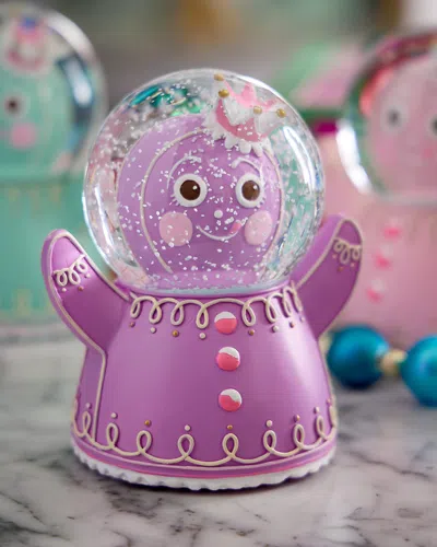 Glitterville Ginger Dough Waterdome, Dark Pink In Purple