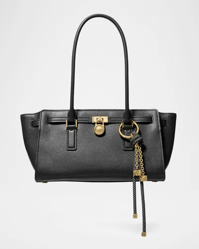 Michael Michael Kors Hamilton Small Grained Leather Tote Bag In Black