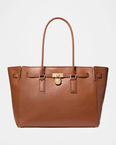 Michael Michael Kors Hamilton Large Leather Tote Bag In Brown