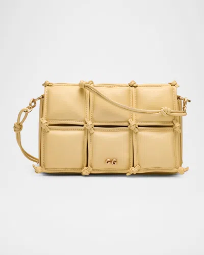 Cult Gaia Prue Puffy Leather Crossbody Bag In Sand