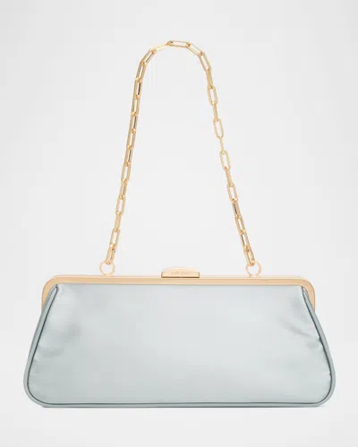 Cult Gaia Matilde Satin Clutch Bag In Blue