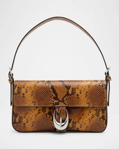 Staud Harlow Python-embossed Leather Shoulder Bag In Animal Print