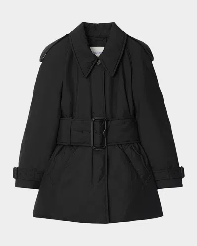 Burberry London Belted Berryhill Padded Car Coat In Black