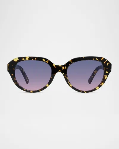 Givenchy 4g Acetate Round Sunglasses In Black