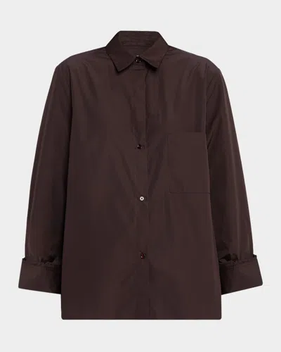 Twp Next Morning Cotton Button-up Shirt In Brown