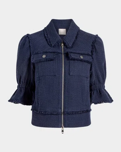 Cinq À Sept Holly Boucle Jacket In Blue