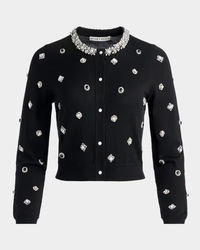 Alice And Olivia Alice + Olivia Dollie Wool Cardigan In Black