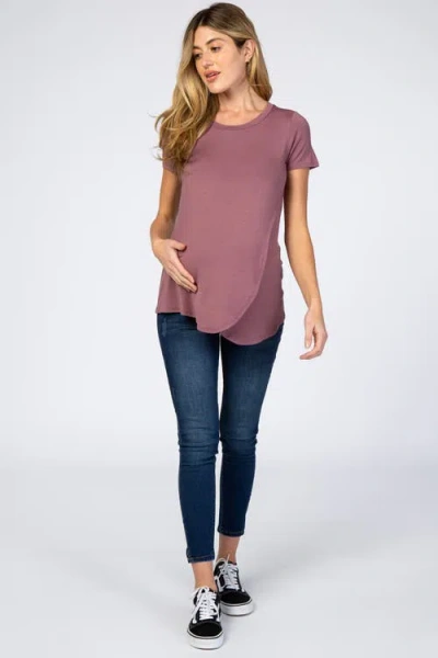 Pinkblush Layered Wrap Front Nursing Top In Multi