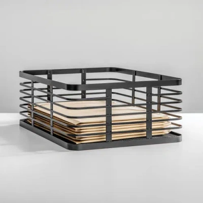 Mdesign Metal Pantry Basket With Handles In Black