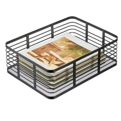 Mdesign Metal Pantry Basket With Handles In Black