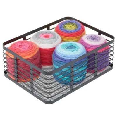 Mdesign Metal Pantry Basket With Handles In Black