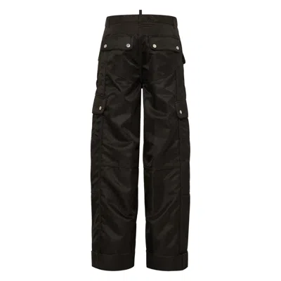 Dsquared2 Satin Cargo Trousers In Black