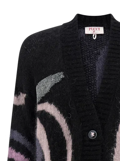 Pucci Embroidered Mohair Blend Oversize Cardigan In Multi