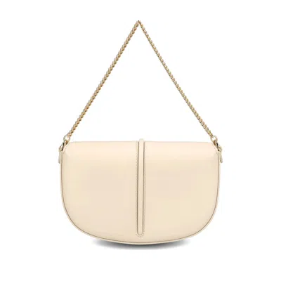 Fendi Graphy Leather Wallet On Chain In Neutral