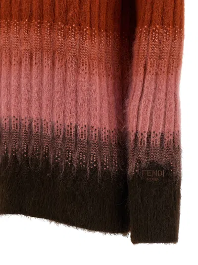 Fendi Gradient Mohair And Wool Fitted Jumper Clothing In Multi