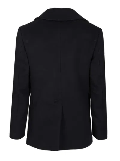 Givenchy Big Lapel Caban Coats Blue In Blue