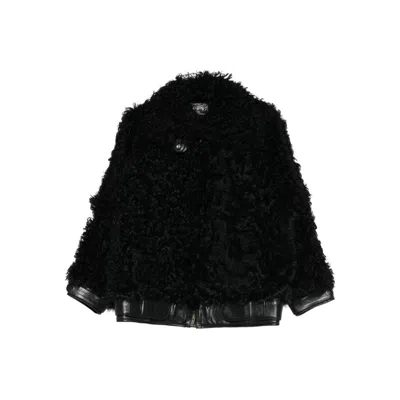 Golden Goose Osanne Jacket Curly Shearling In Black