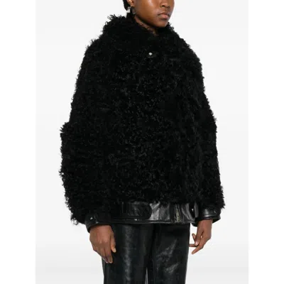 Golden Goose Osanne Jacket Curly Shearling In Black