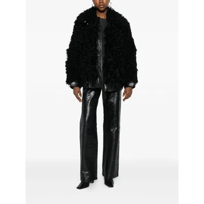 Golden Goose Osanne Jacket Curly Shearling In Black