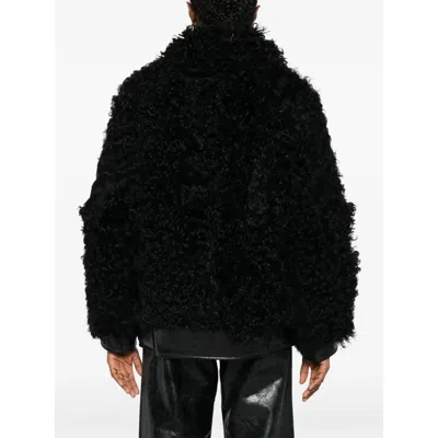 Golden Goose Osanne Jacket Curly Shearling In Black